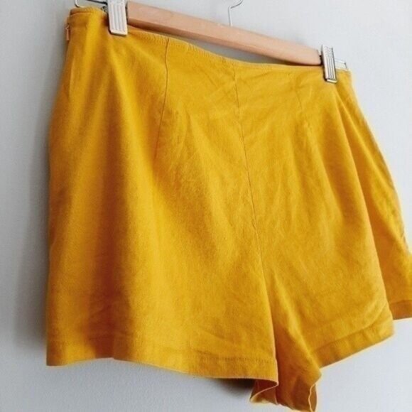 LEITH | Nordstrom Linen Blend High Waisted Yellow Shorts Sz S - Picture 6 of 11